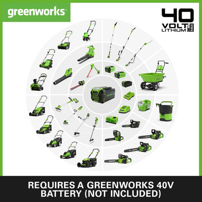 Greenworks 40V Cordless Strimmer for Medium Gardens, Adjustable Height, 30cm Cutting Width, Autofeed 1.65mm Nylon Line, WITHOUT 40V Battery & Charger,