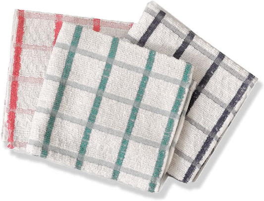 MAS International Kitchen Terry Tea Towel 100% Pure Cotton Absorbent Long Lasting Soft Touch Dish Towels, Tea Towels, Bar Towels (Pack of 8)