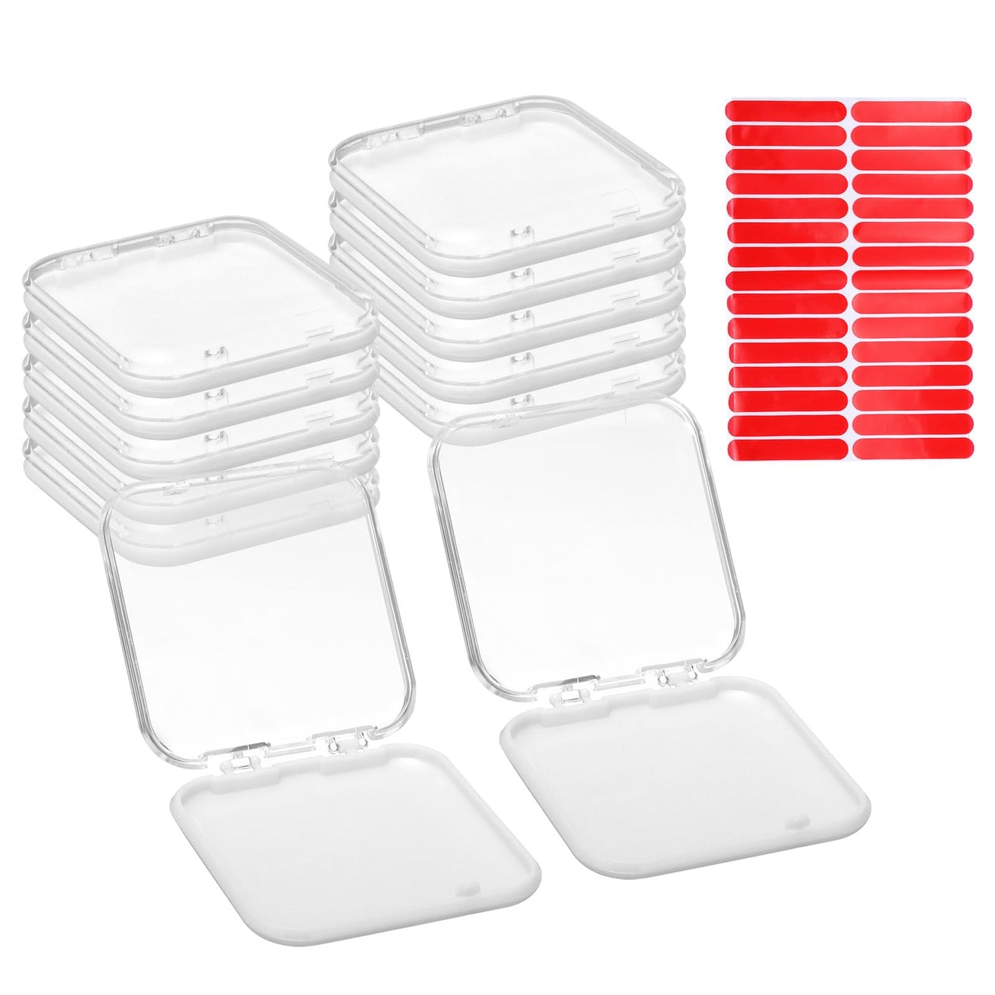 sourcing map 12 Pcs Press on Nail Storage Box with Adhesive Double Sided Tape, Acrylic Nail Display Box for Nail Salon Home Storage Supplies