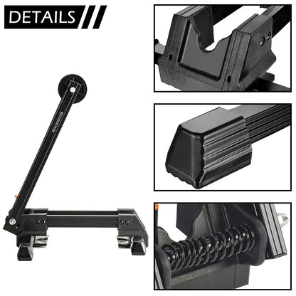ROCKBROS Foldable Bike Stand Portable Bicycle Storage Holder Floor Parking Rack Aluminium Alloy Easel Park and Repair for MTB Road Bike Ebike Black
