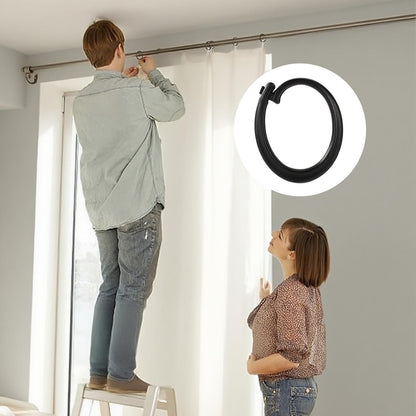 Plastic Hooks for Gazebo Curtains, Black Shower Curtain Hooks, Durable Curtain Hooks Plastic for Outdoor Pergolas, DIY Projects, 20 Pack