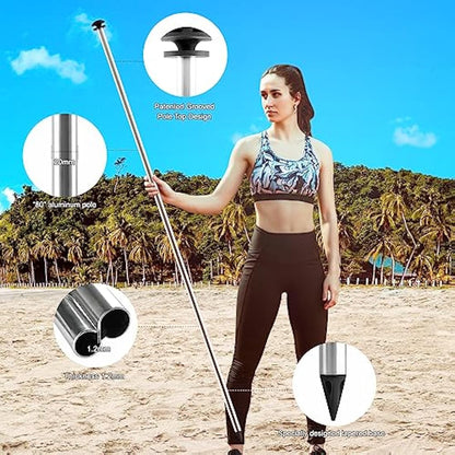 Beach Tent For UV Protection UPF50+, Portable Beach Awning Family Sun Protection With 4 Poles 3mx3m, Sun Tent for Beach Camping Garden Terrace Balcony