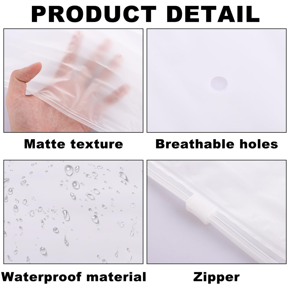 LOPYXBR 50 PCS Ziplock Bags for Clothes 40x60CM Reusable ZipLock Bags for Travel Resealable Large Sealable Plastic Bag for Clothes Shoe Quilts