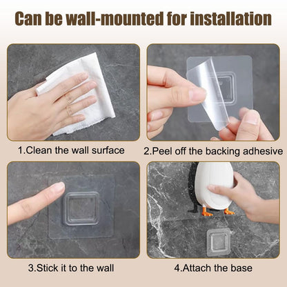 Diving Duck Toilet Brush, Creative Silicone Toilet Brush with Storage Base Long Handled Toilets Brushes for Bathroom