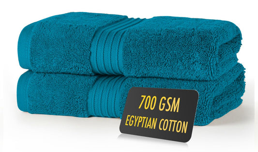 ALSAP Blue Lagoon Hand Towels Pack of 2 - Ultra Soft Super Absorbent 700 GSM Egyptian Cotton Towels - Bathroom Linen Sets - Luxury Hotel Quality