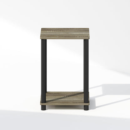 Furinno TURN-N-TUBE Night Stand, 2-Tier Open Shelf Design Nightstand, Toolless Bedside Table, End Table, Side Table, for Bedroom, Living Room