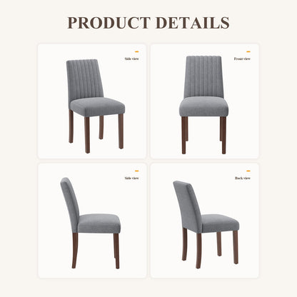 COLAMY Dining Chairs Set of 4 with Thick Seat Cushion, Fabric Chairs for Dining Room with Wood Legs and Ergonomic High Back