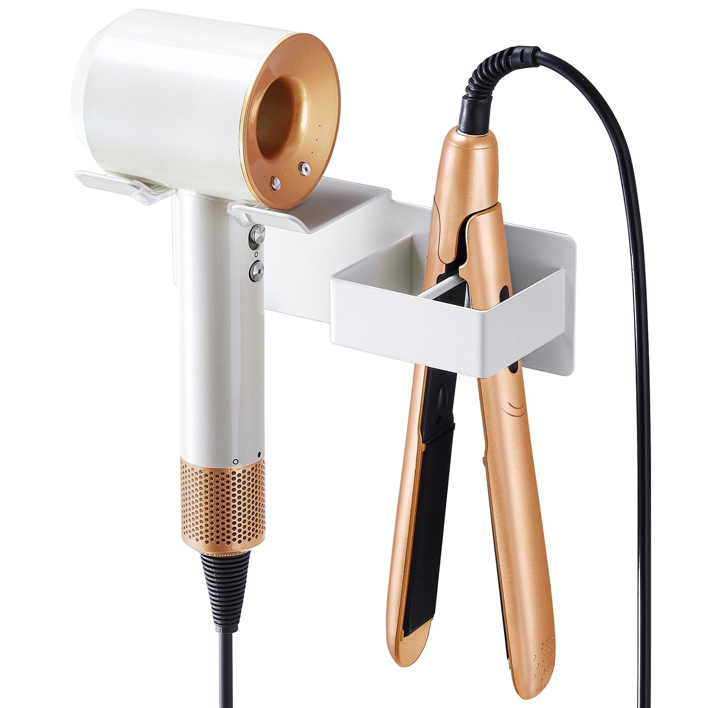 XILIMEN Hair Dryer Holder Wall Mounted, Hair Straightener Holder Metal, Adhesive Hair Dryer and Straighteners Holder