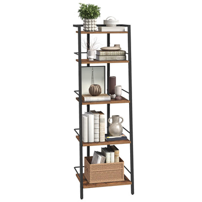 MAHANCRIS Ladder Shelf, Book Shelf, Ladder Shelving Unit, Narrow Bookcase