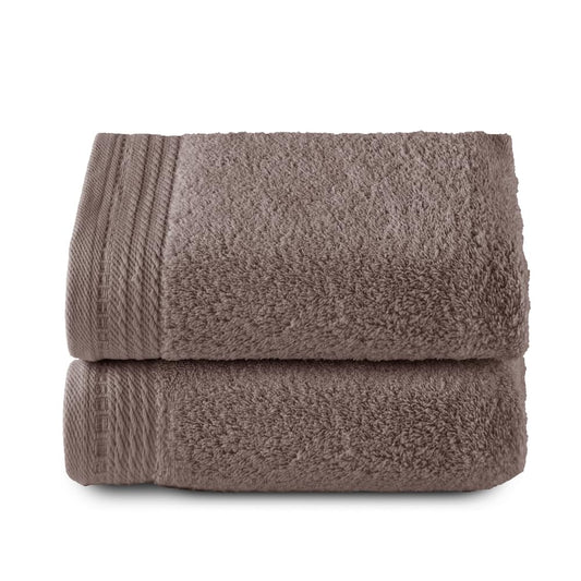 RIZO Top Towel - Set of 2 Hand Towels - Bath Towels - 100% Combed Cotton - 600 g/m2 - Measure 100 x 50 cm - Mink