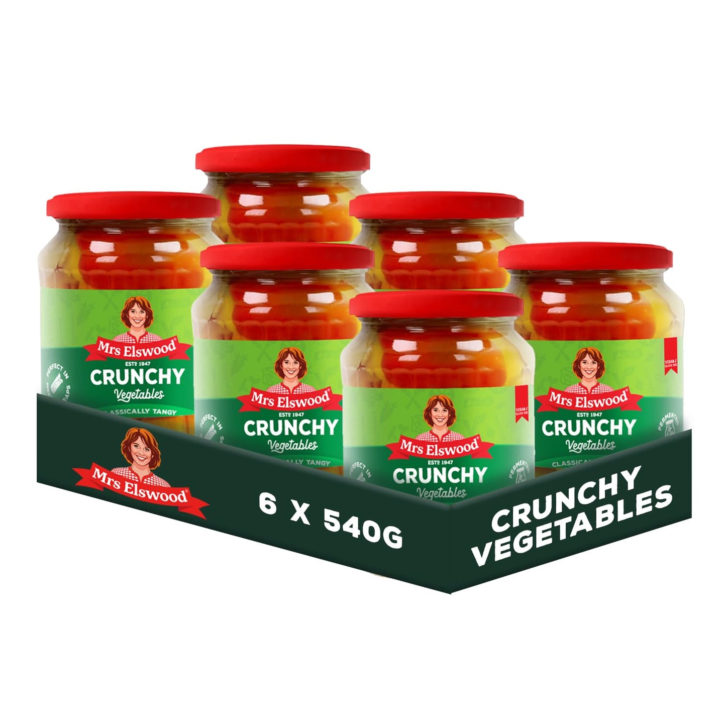 Mrs Elswood Crunchy Vegetables Classically Tangy 6 x 540G