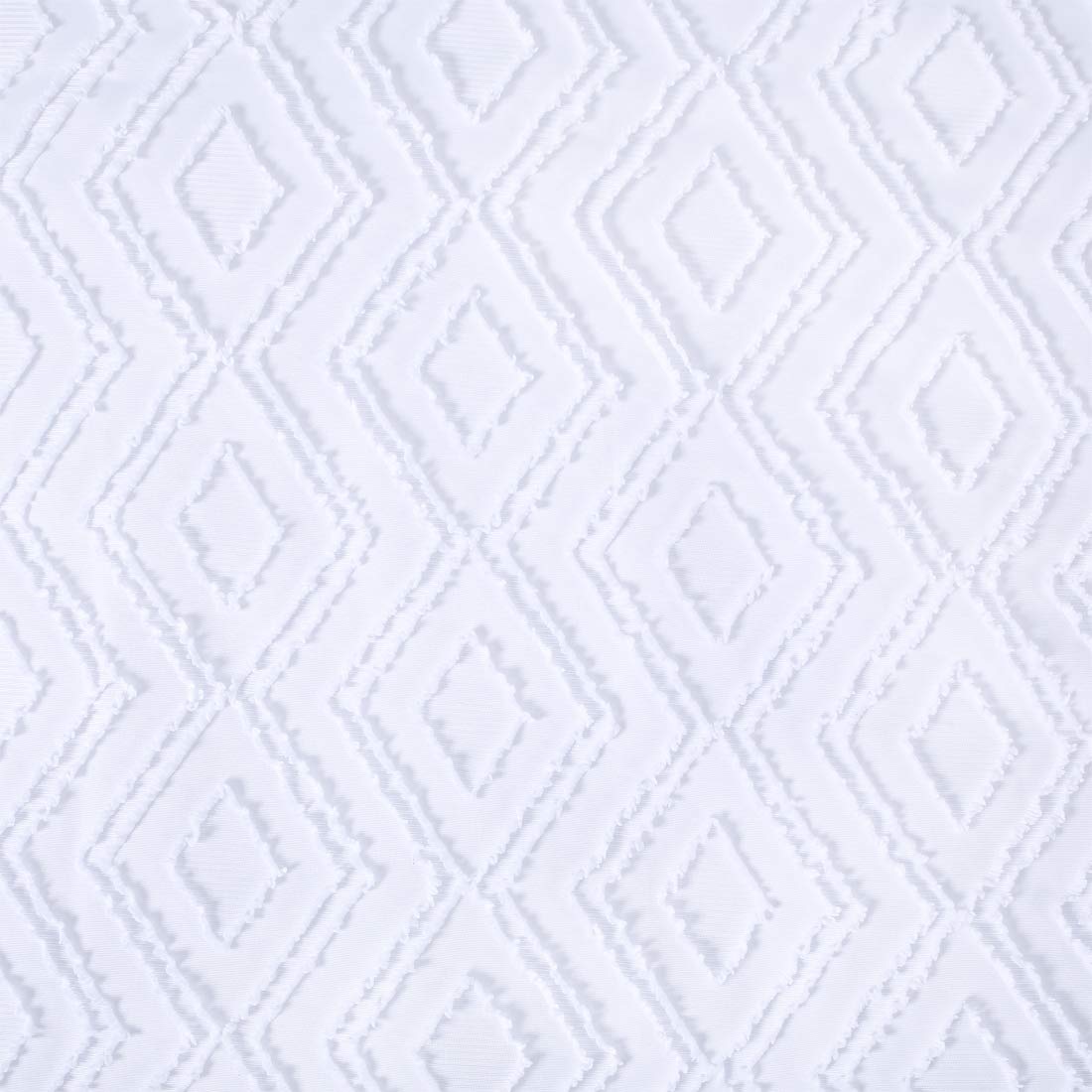 YINFUNG King Size Duvet Cover Sets White Bedding 3 Pieces Tufted Geometric Quilt Cover with 2 Pillowcases Easy Care (White King 230220cm+5075cmx2)