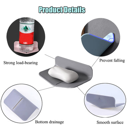 Soap Holder Shower Wall Mounted Draining Soap Dish for Shower Soap Saver for Kitchen, Bathroom.(Gray, 1)