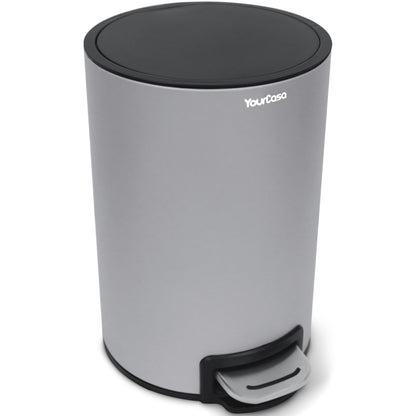 YourCasa® Bathroom Bin [5L] - Elegant Design - Small Bathroom Bin - Cosmetic Bin - Bathroom Bin with Lid and Soft Close - Waste Bin Bathroom Toilet