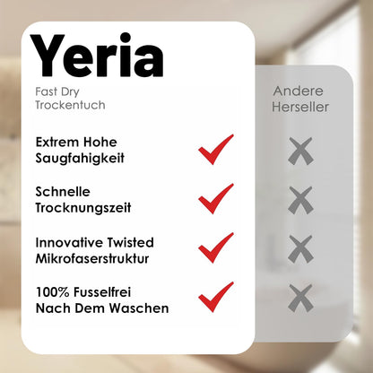 Yeria Shiny Bath XXL Drying Cloth, Fast Dry Microfibre Cloths, Premium Wipes for Shower Cubicle, Car, Household, Camping (3, 40 x 40 cm)