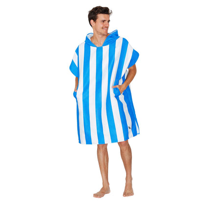 Dock & Bay Adult Beach Poncho - Hooded Towel with Deep Pockets - for Beach & Pool - Super Absorbent, Quick Dry - Bondi Blue, Large (105x80cm, 41x31)