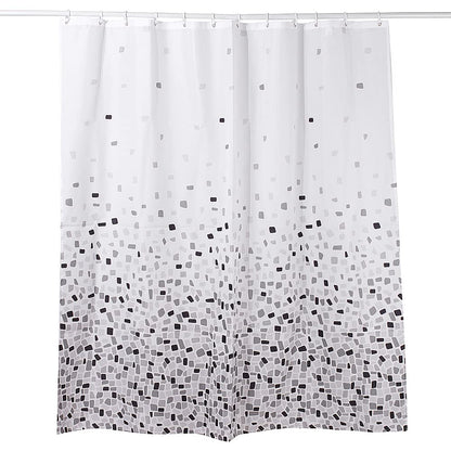 VIROSA Mosaic Grey Shower Curtain Anti Mould, Mildew Resistant | Size 180x180 cm (71 x 71 Inch) | Water Repellant Fabric | 100% Polyster (Mosaic Grey)