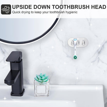 YAYINLI Toothbrush Holder, Electric Toothbrush Holder Wall Mounted, Anti-Rust Metal Toothbrush Head Holders for Bathroom