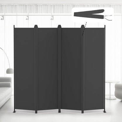 Kokorona Folding Room Divider 4 Panel, Portable Privacy Screen for Home Office, Partiton Wall Room Divider for Room Separation, Included-Cover Strips