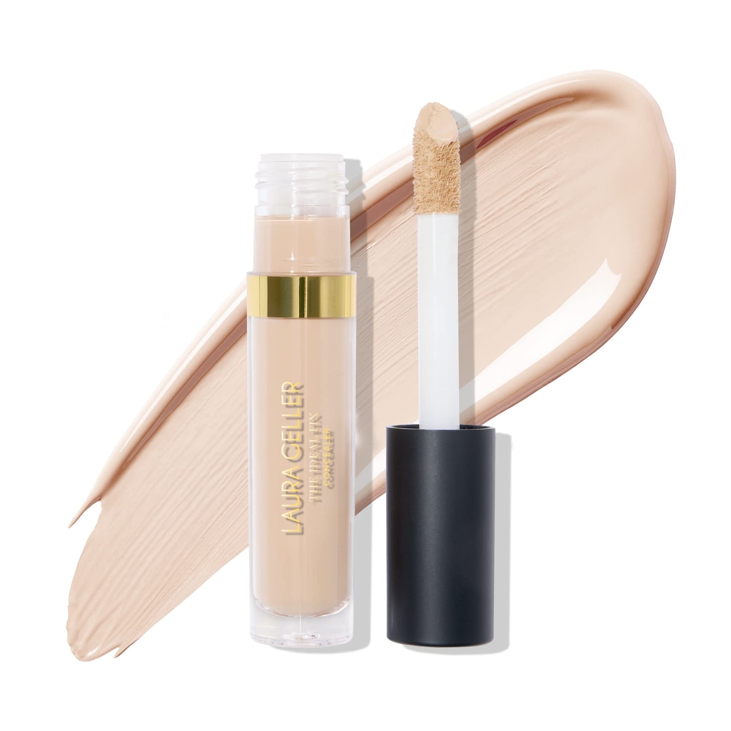 LAURA GELLER NEW YORK The Ideal Fix Concealer - Porcelain - Buildable Medium to Full Coverage Liquid Concealer - Covers Under Eye Dark Circles &