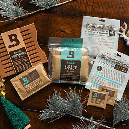 Boveda Cedar Wooden Humidity Pack Holder for Cigar Humidor - for Use with Two Size 60 Boveda Side-by-Side (Sold Separately) - Includes Magnetic and Removable Tape Mounting Kits – 1 Count