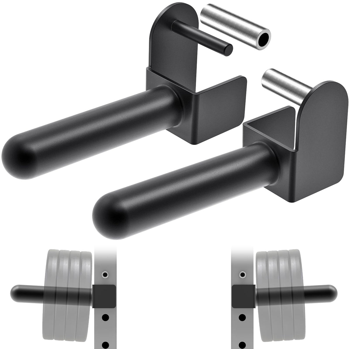 Kipika 3x3 Olympic Weight Plate Holder - Heavy-Duty Steel, Fits 2" Plates on 3x3 Racks with 1" or 5/8" Holes - 300 lbs Capacity Each - Set of 2