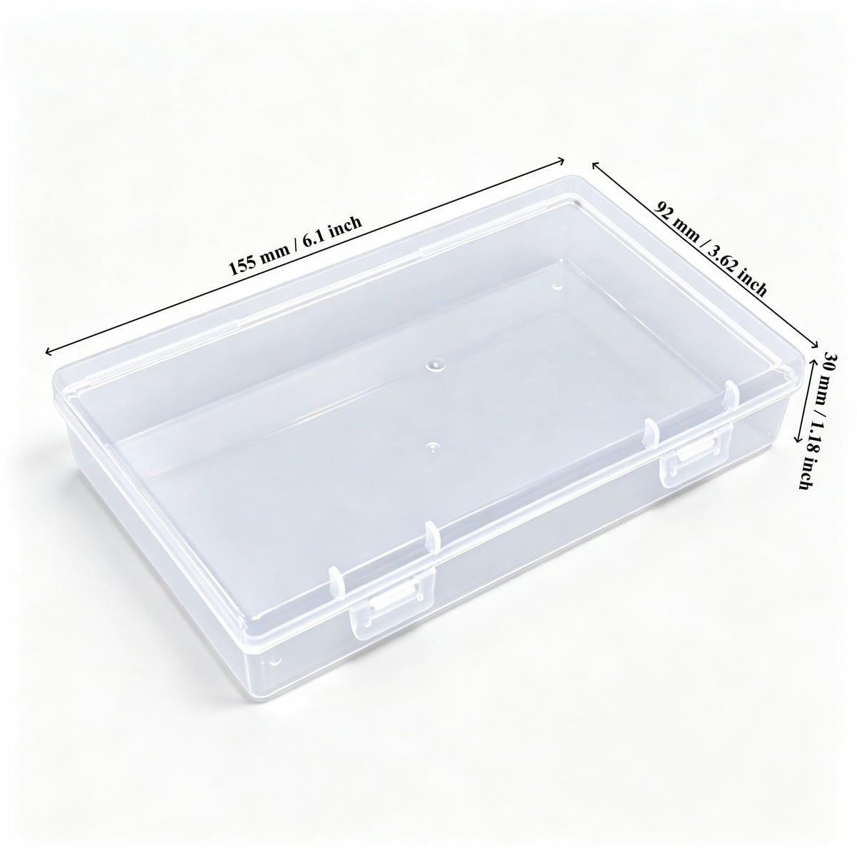 Goodma 6 Pieces Rectangular Empty Mini Clear Plastic Organizer Box