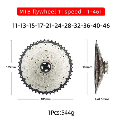 CYSKY 11 Speed Cassette 11-46T Cassette Fit for Mountain Bike, Road Bicycle, MTB, BMX (Light Weight) (11-46T)