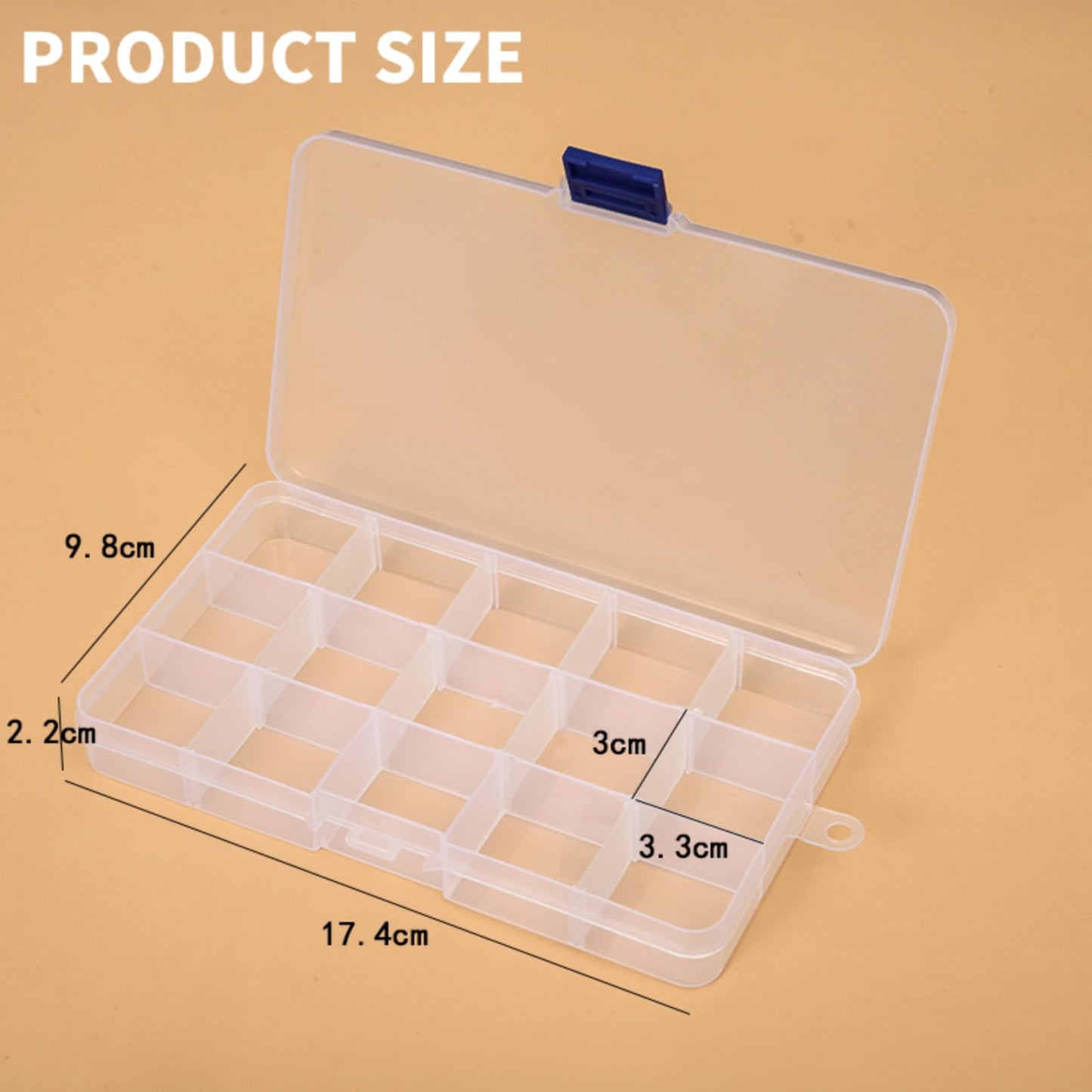 YCZARD 15 Grids Small Jewelry Storage Box Clear Plastic Compartment Bead Storage Box Jewelry Organizer Diamond Art Painting Accessories Container