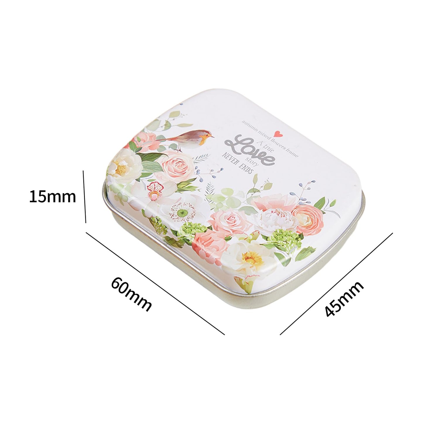 8Pcs Small Tin Box with Lids for Women Rectangular Iron Pocket Tea Mini Metal Boxes Portable Storage or Gift for Jewelry Pills Earplugs Beads and