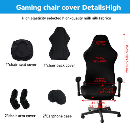 Luckwaii Gaming Chair Cover 6 Pcs Office Chair Covers Stretch Removable