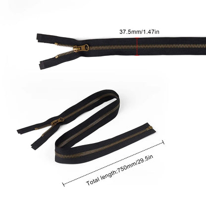 txuzong Zip 65 cm, 26" #8 Metal Zip, Brass Zippers for Jackets, Zips, Separable, for Backpacks, Jackets, Coats