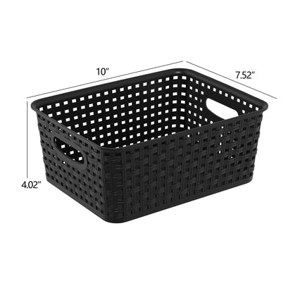 Ordate Plastic Storage Baskets, Small Plastic Weave Basket, 6 Packs