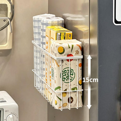 EigPluy 3 Pieces Kitchen Cabinet Door Storage Box, Self-Adhesive Storage Box, Wall Mounted Metal Storage Boxes,Cabinet/Bathroom/Fridge Small Items