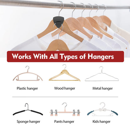 Latoxcaa Hangers Space Saving 50Pcs, Upgrade 40Lb(Max) Heavy Duty Hanger Hooks Space Saver, Space Saving Hangers for Clothes Hanger Connector Hooks