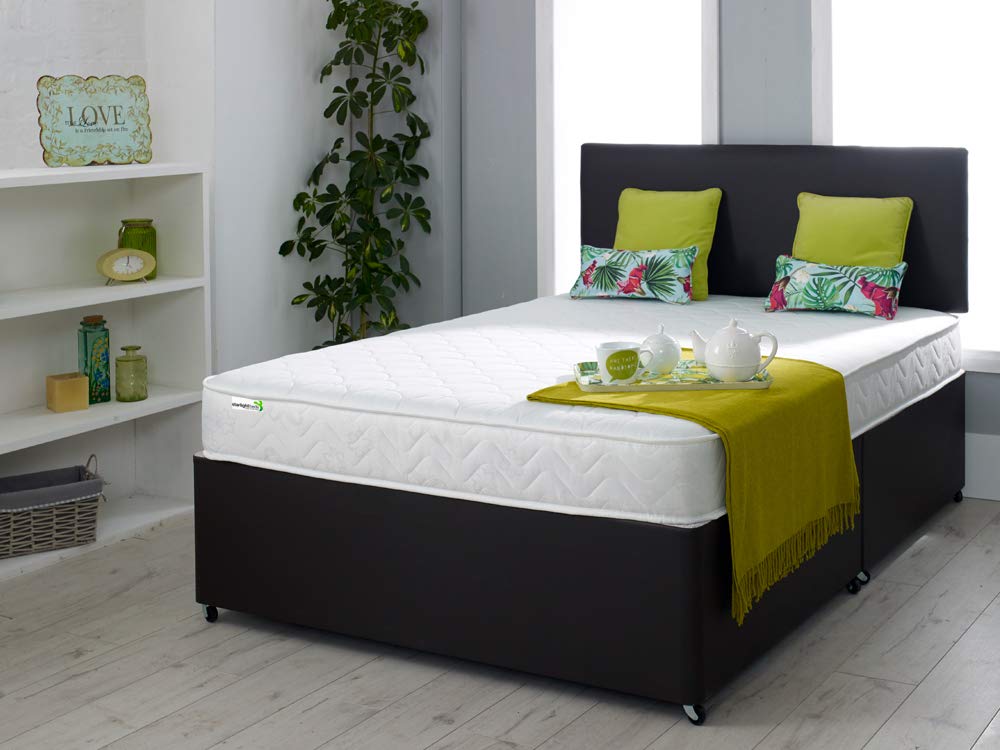 Starlight Beds Small Double Mattress. Shell Design Small Double Memory Foam Mattress with Springs. Soft, 18cm Deep, White. (4ft x 6ft3, 120cm x 190cm)