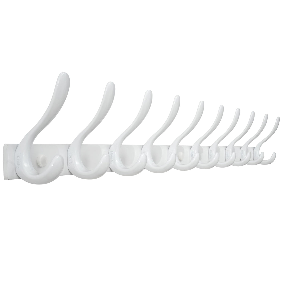 HONSKY Wall Mounted Coat Rack - 94cm Long Heavy Duty Metal 10 Double Hook, Sturdy & Space-Saving, for Hallway,Bedroom, Entryway, Holds Jackets