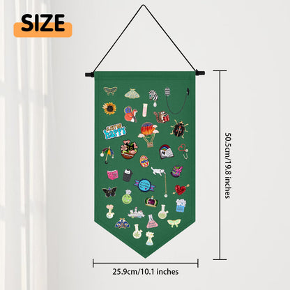 Kunyeah Wall Hanging Brooch Organizer Storage Case Colorful Canvas Pin Board Stand Enamel Pin Badge Hanging Holder Display Banner Earrings Collection