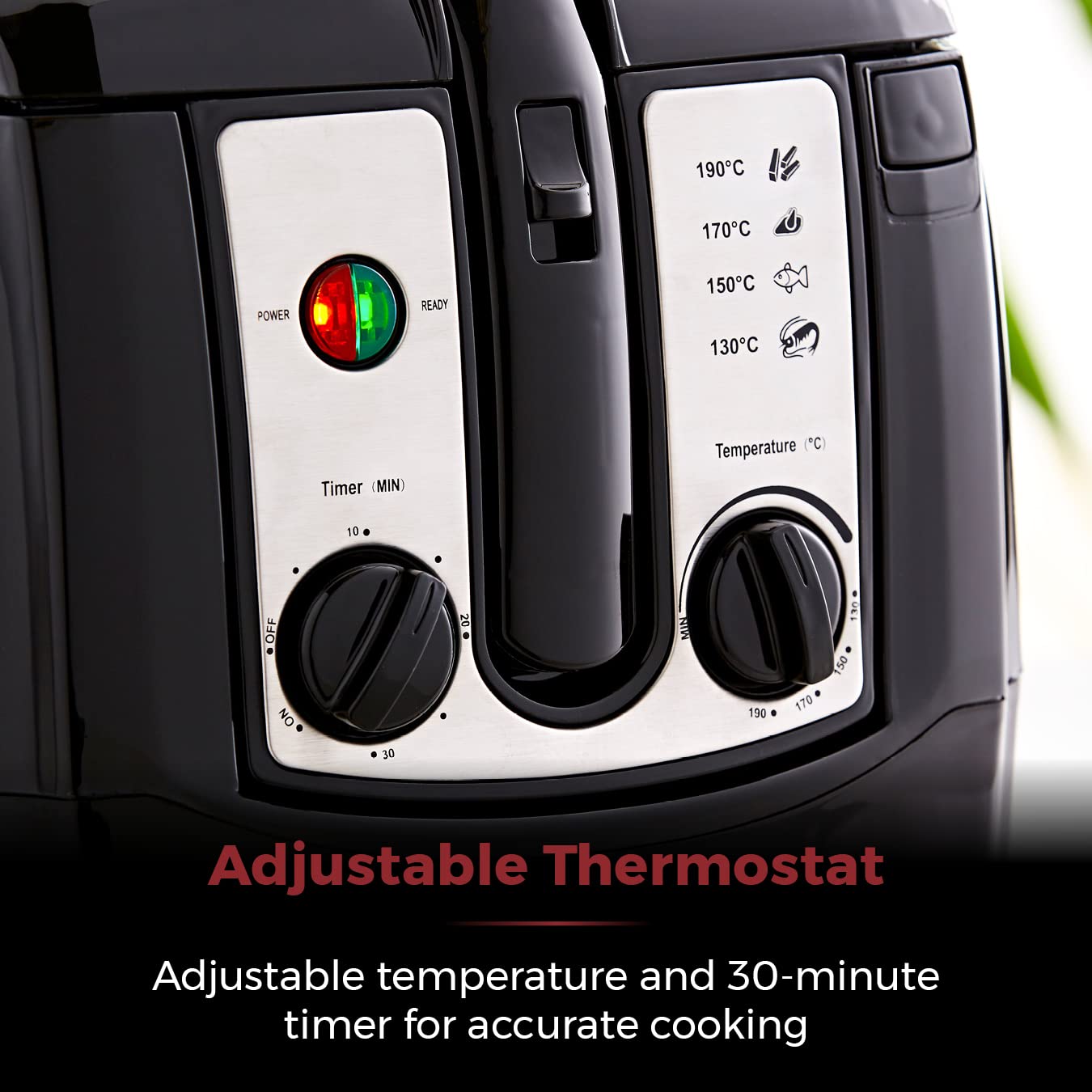 Tower T17002 Deep Fat Fryer with Adjustable Thermostat, 3L, 2300W, Black