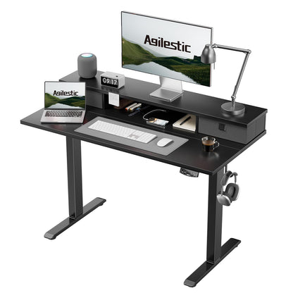 Agilestic Electric Adjustable Height Desk, with 2 Fabric Drawers, 100x60cm