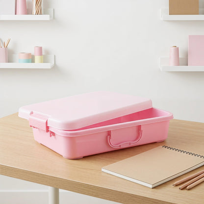 Vaguelly Portable Sandbox with Lid 13.58 Inch Handheld Sand Tray Kids Toy Storage Box for Indoor and Outdoor Use Ideal for Beach Park Trips