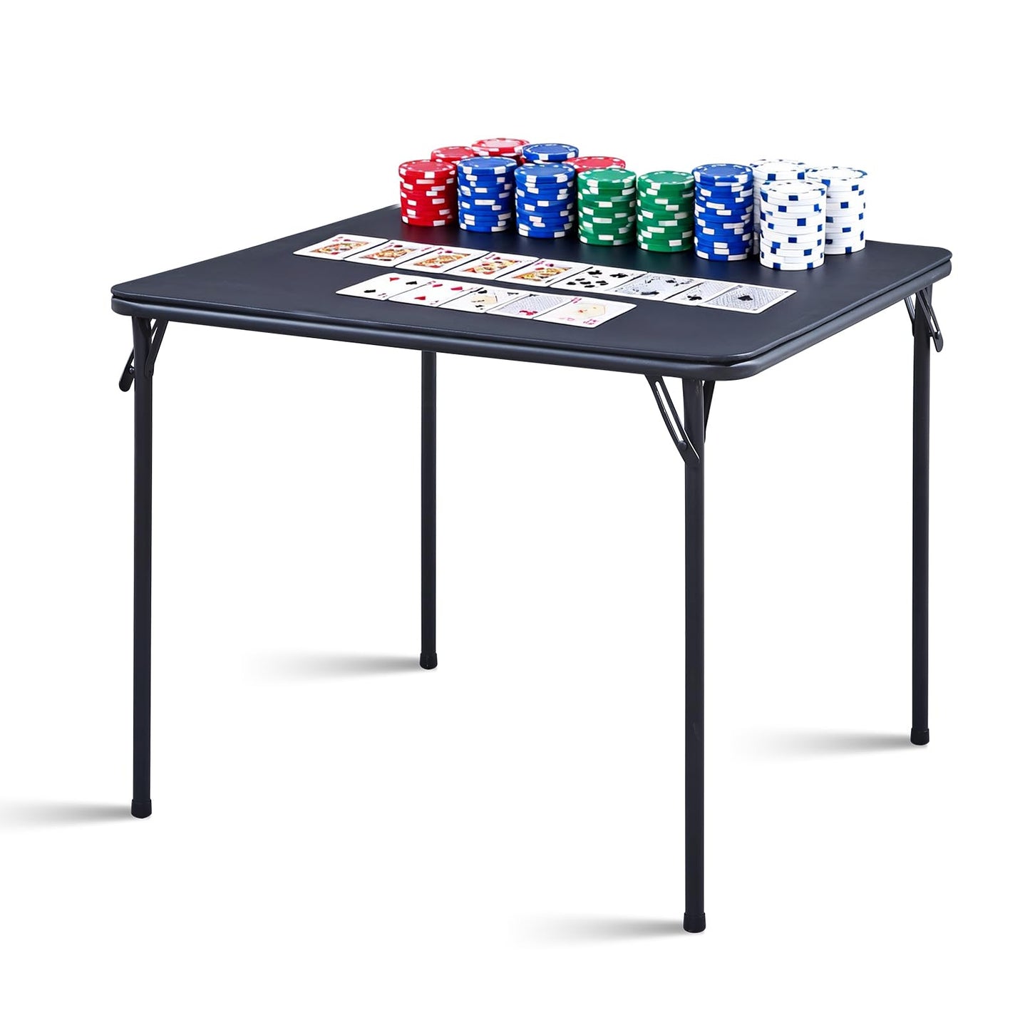 TAO ONE Square Folding Table 32x32 Small Card Table Foldable - Black