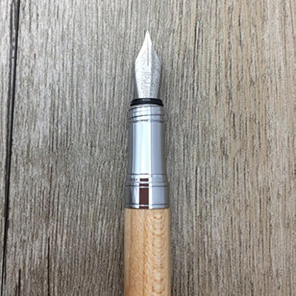 LACHIEVA Luxury Maple Fountain Pen, Elegant Pen with German-made Finb Nib, Converter, Cartridges. Nice Wood Pen Set for Men & Women. Professional, Executive, Office Gift