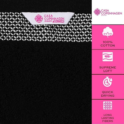 CASA COPENHAGEN Solitaire Towel Set, designed in Denmark, 600 g/m², Hotel & Spa, Kitchen & Bathroom, 6-piece set with 2 bath towels, 2 hand towels