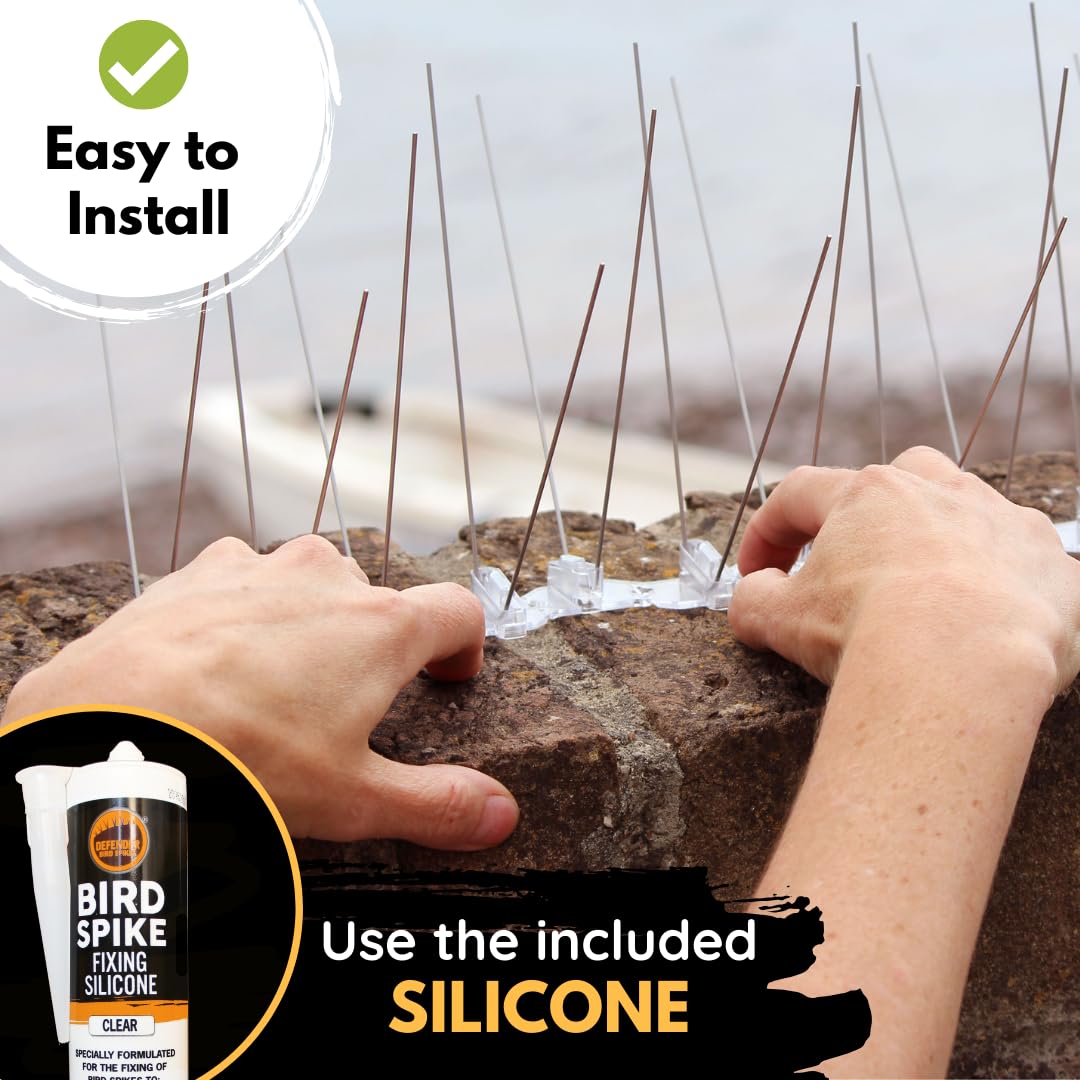 Defender Bird Spikes | Seagull Deterrent Kit | Install Guide & Glue | 3 Metre