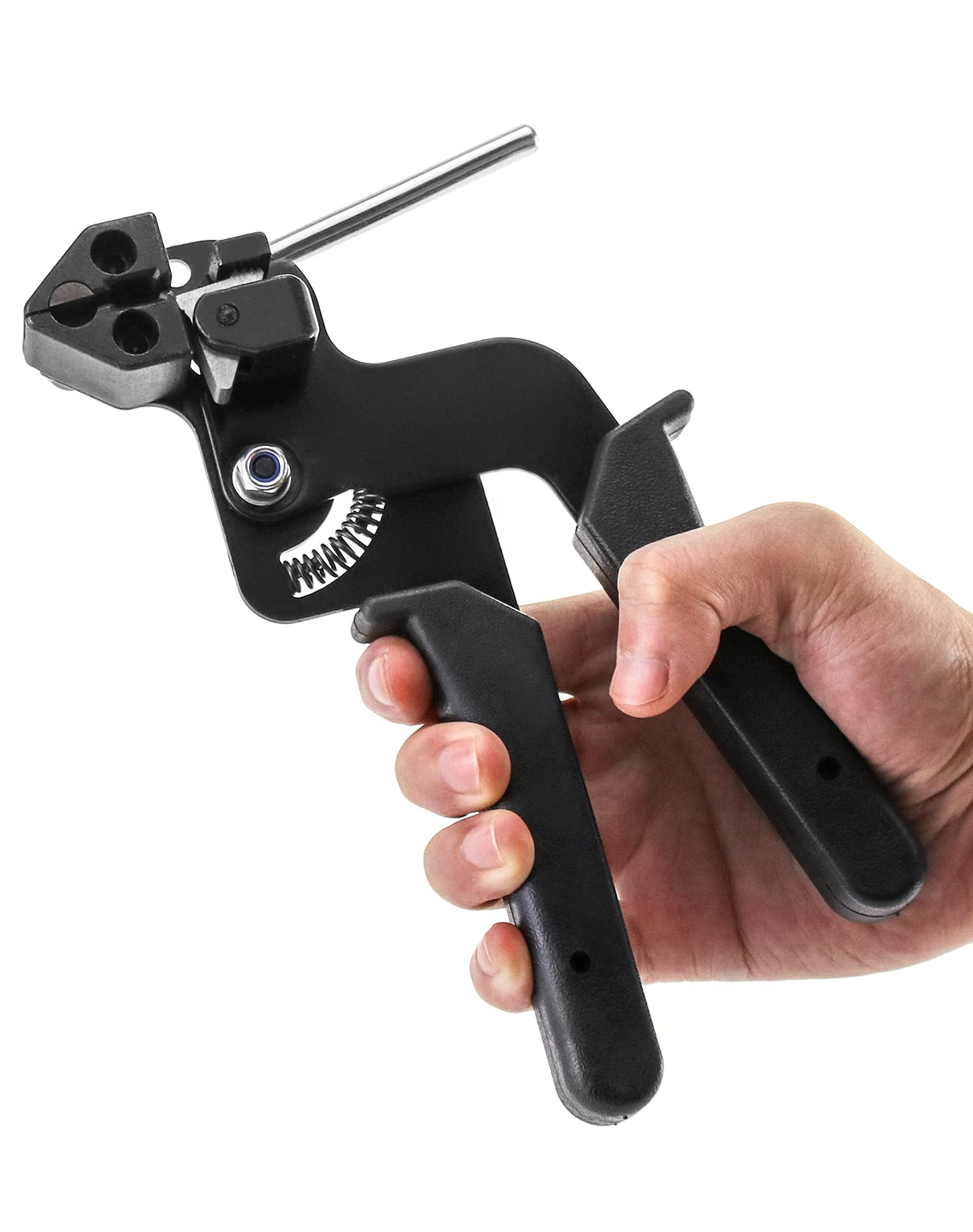 QWORK? Cable Tie Gun, Stainless Steel Cable Tie Tool Metal Zip Tie Tightener, Tensioning and Cutting Tool for Stainless Steel Cable Ties