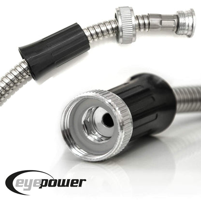 EYEPOWER 7.5m Kink-free Garden Hose 25ft Stainless Steel Water Hose Pipe Flexible Silver