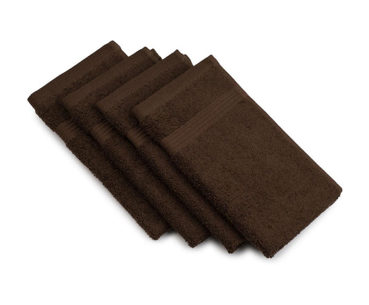 G?zze - Set of 4 New York Guest Towels, Luxuriously Soft and Absorbent, 100% Cotton, 30 x 50 cm - Mocha