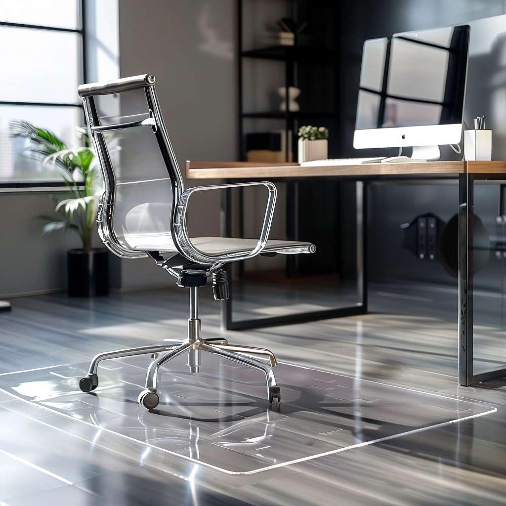 Clear Chair Mat, Non-Slip PVC Clear Wooden Floor Protector Mat with Round Edge, Heat Resistant & Waterproof Flooring Protector for Home and Office