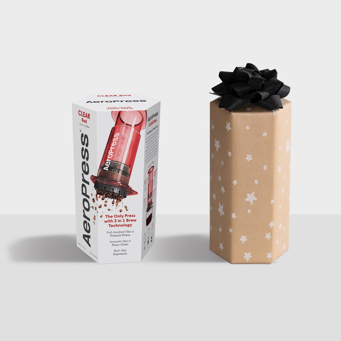 AeroPress Clear Coffee Press  3 In 1 Brew Method Combines French Press, Pourover, Espresso, Full Bodied Coffee Without Grit or Bitterness, Small